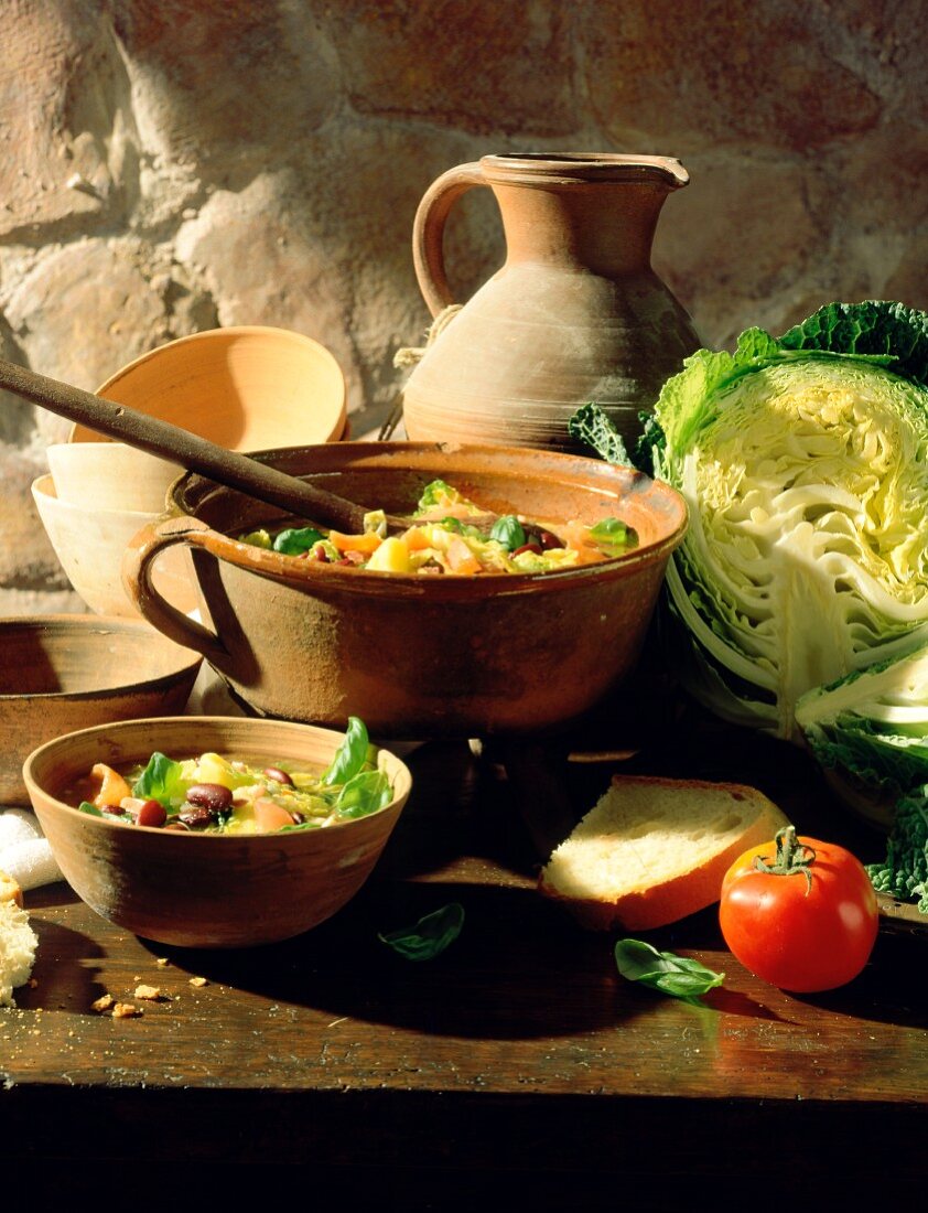 Corsican Vegetable Soup with Cabbage and Tomatoes