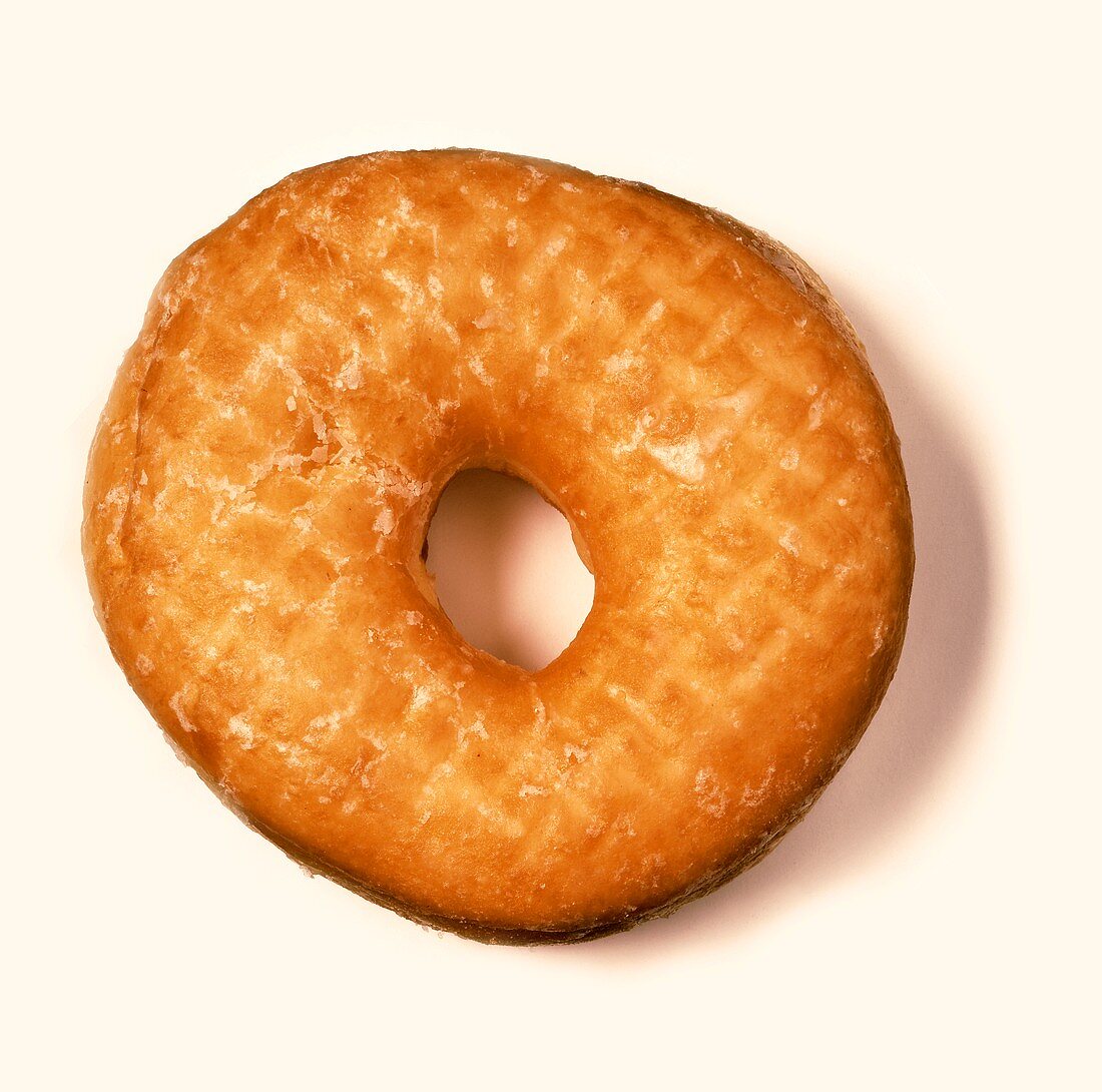 A doughnut on a white background