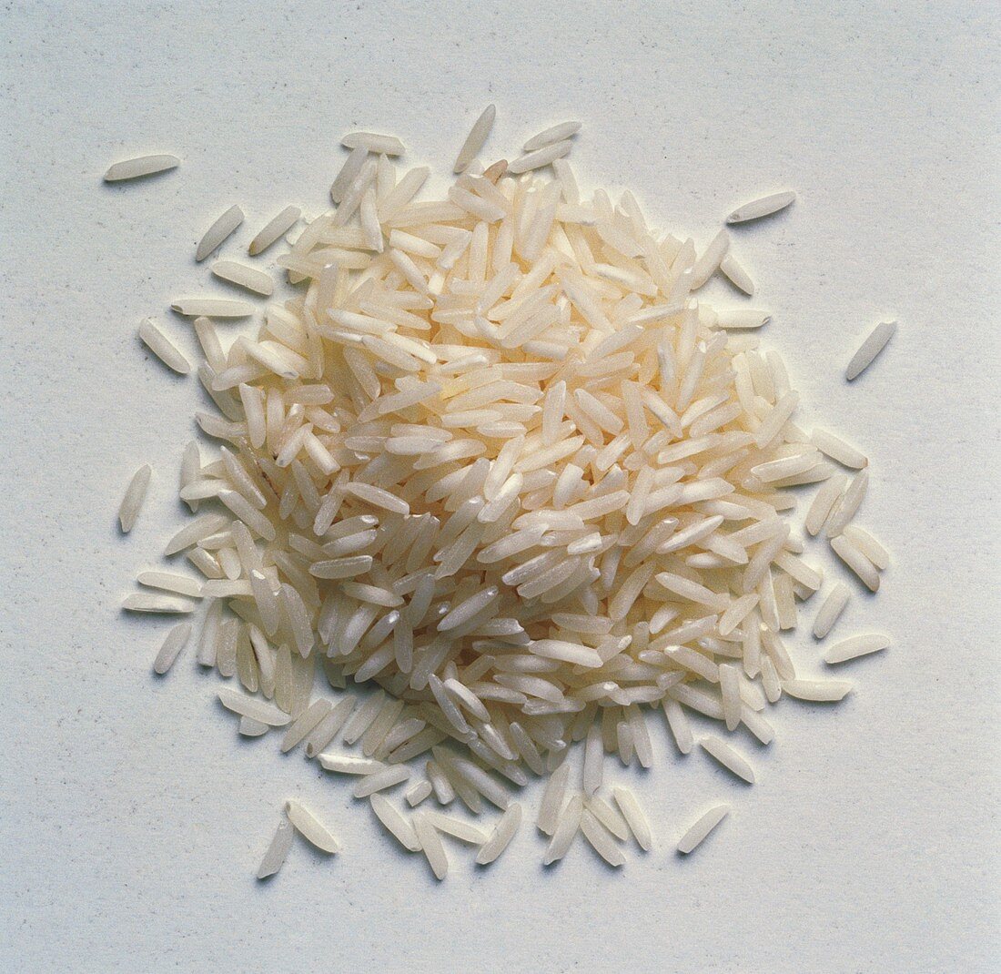 A heap of basmati rice