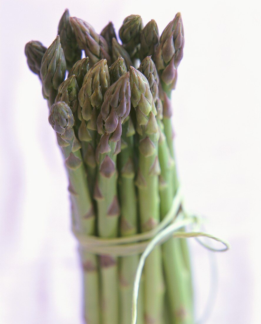 A bundle of green asparagus