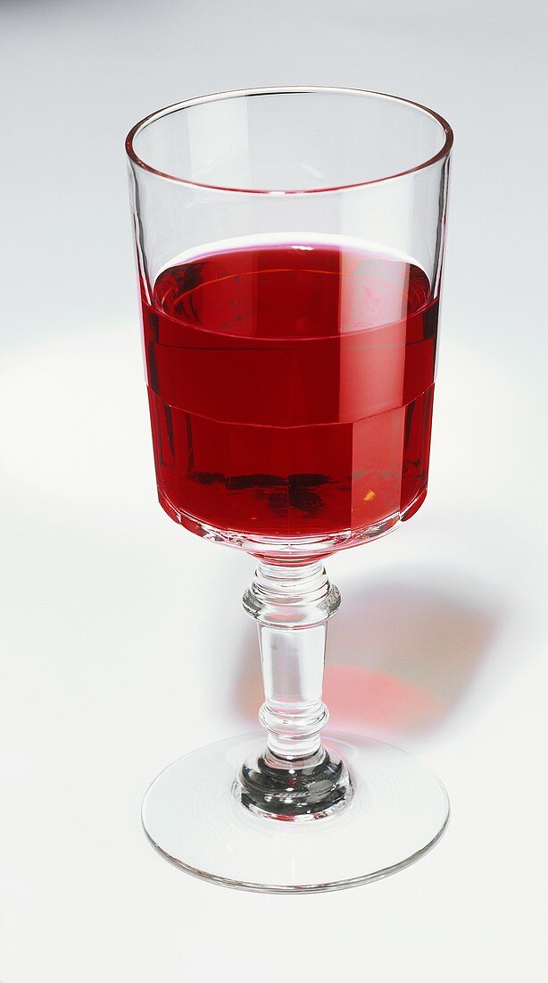 A glass of red wine