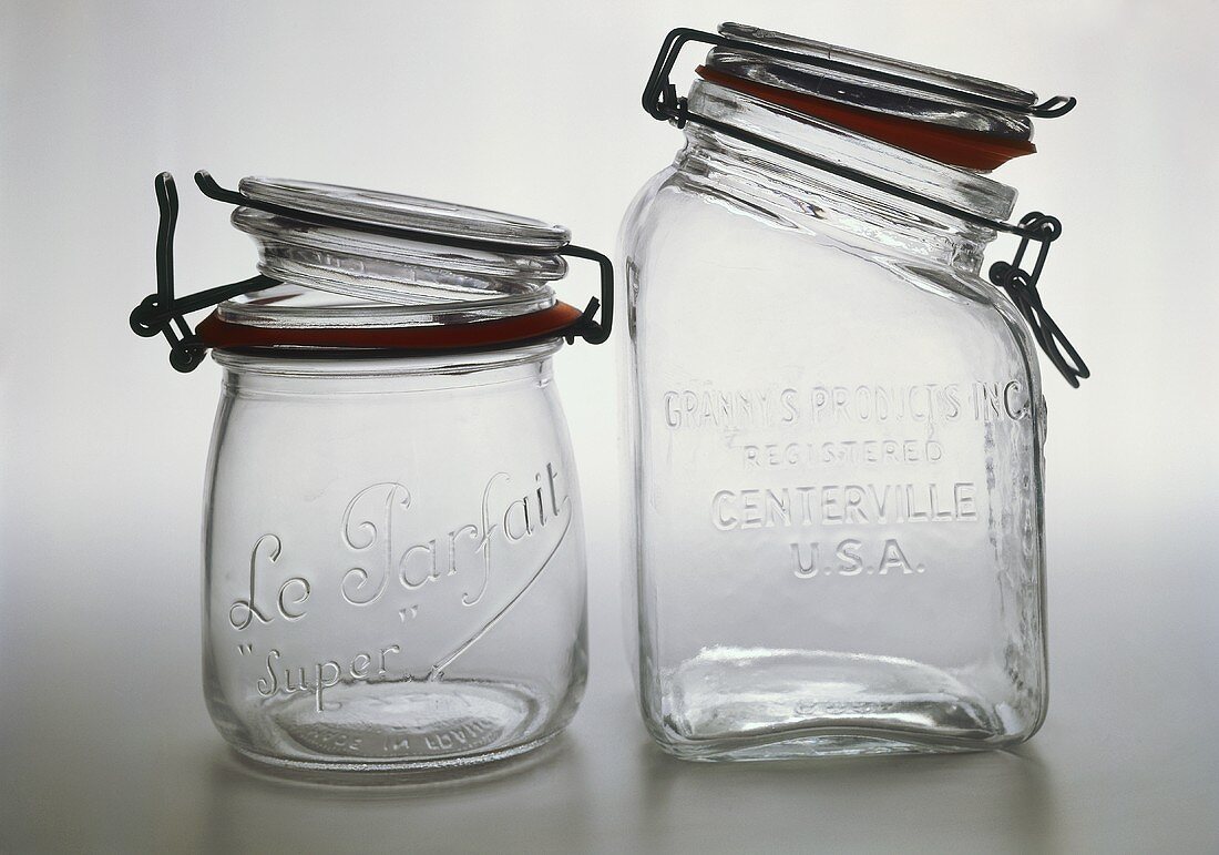 French and American preserving jars