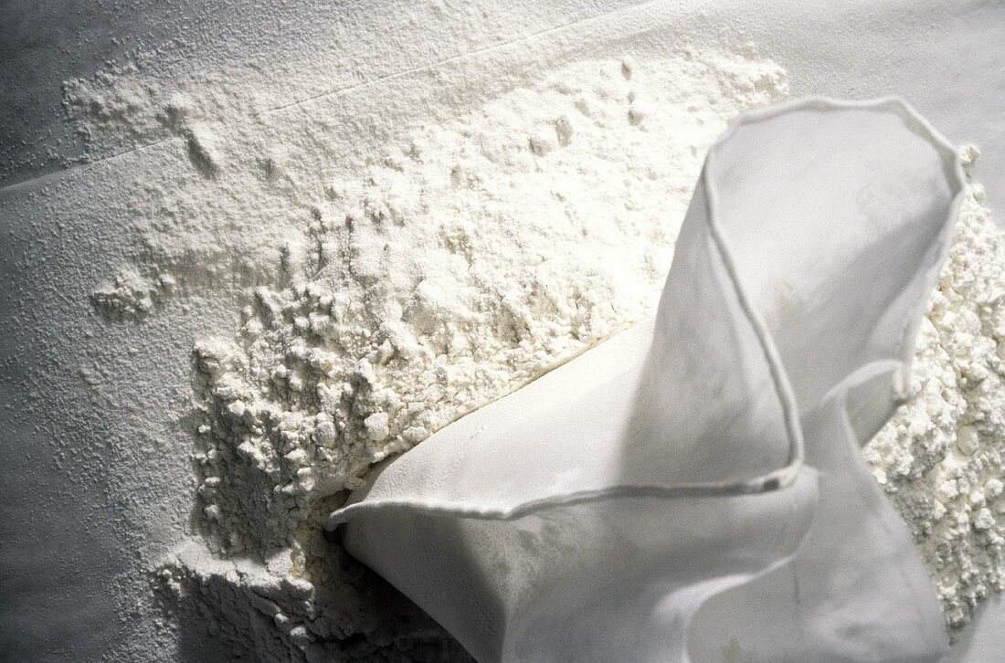 White flour with flour bag