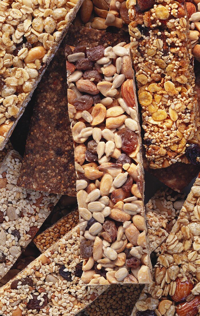 Various muesli bars (filling the picture)