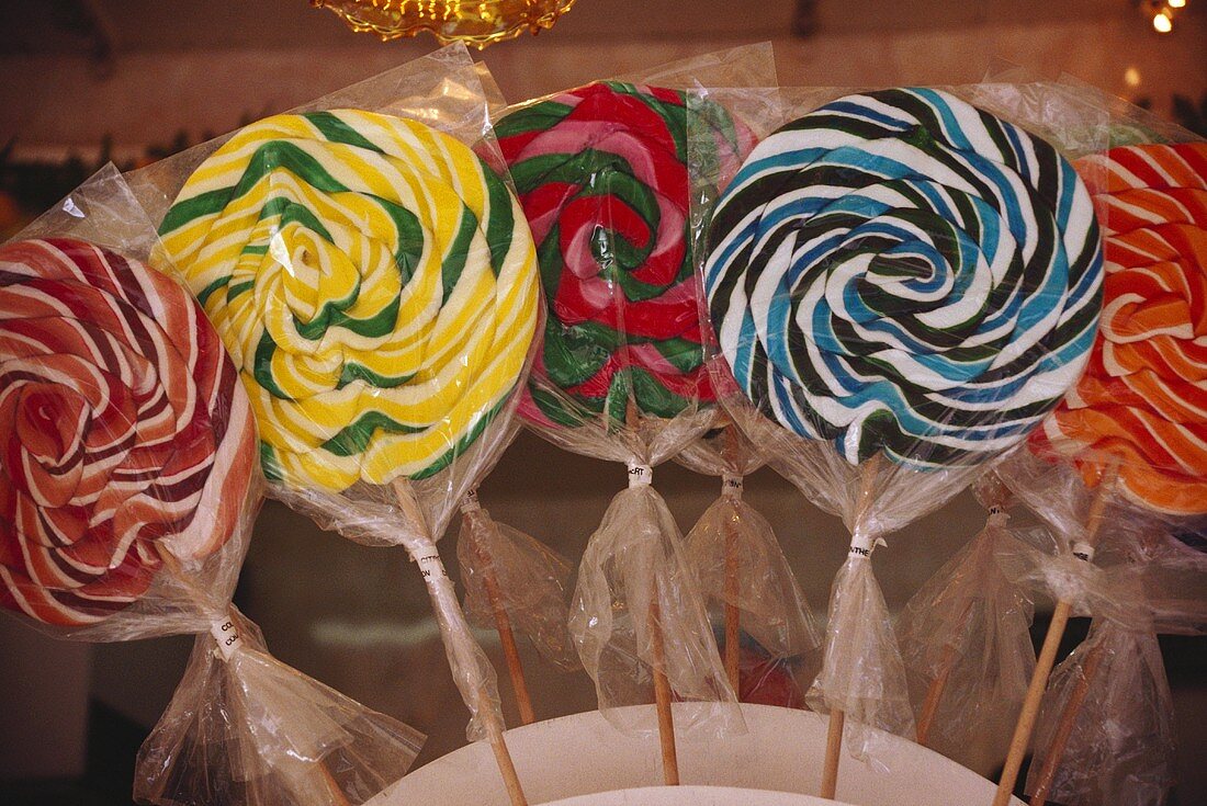 Various colourful lollipops