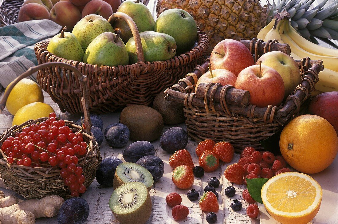 Baskets of Assorted Fruit