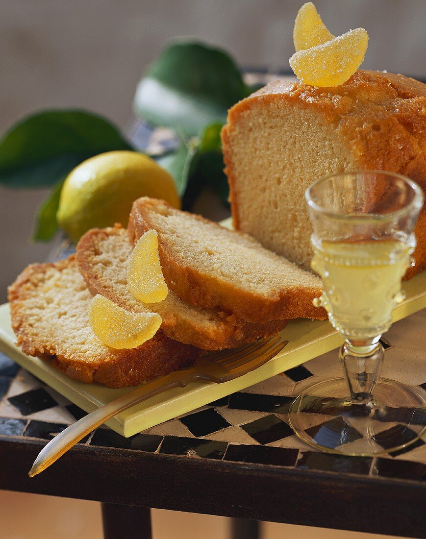 Soaked lemon cake with lemon jelly sweets 0