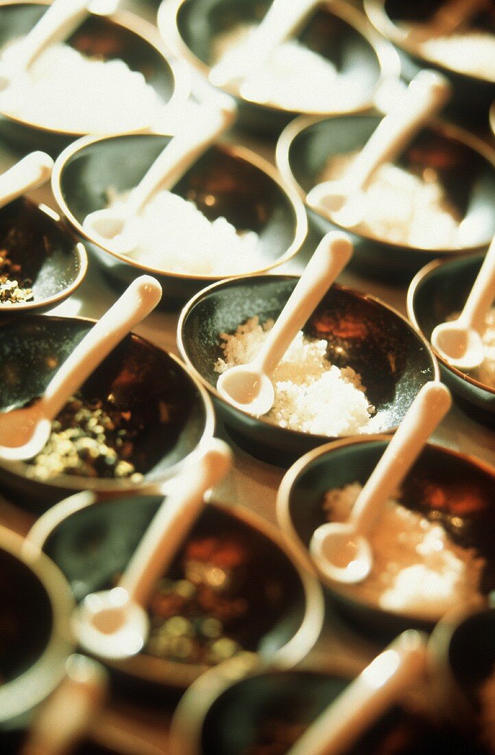 Salt and pepper in small bowls