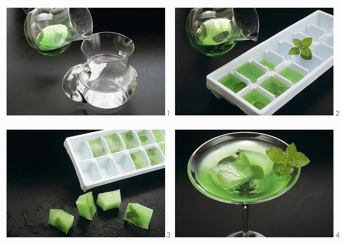 Making mint ice cubes