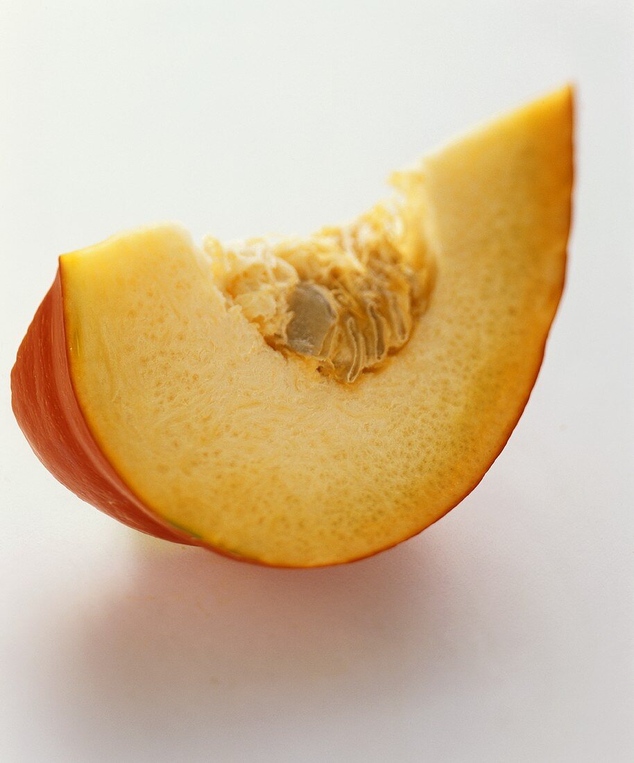 A slice of orange pumpkin