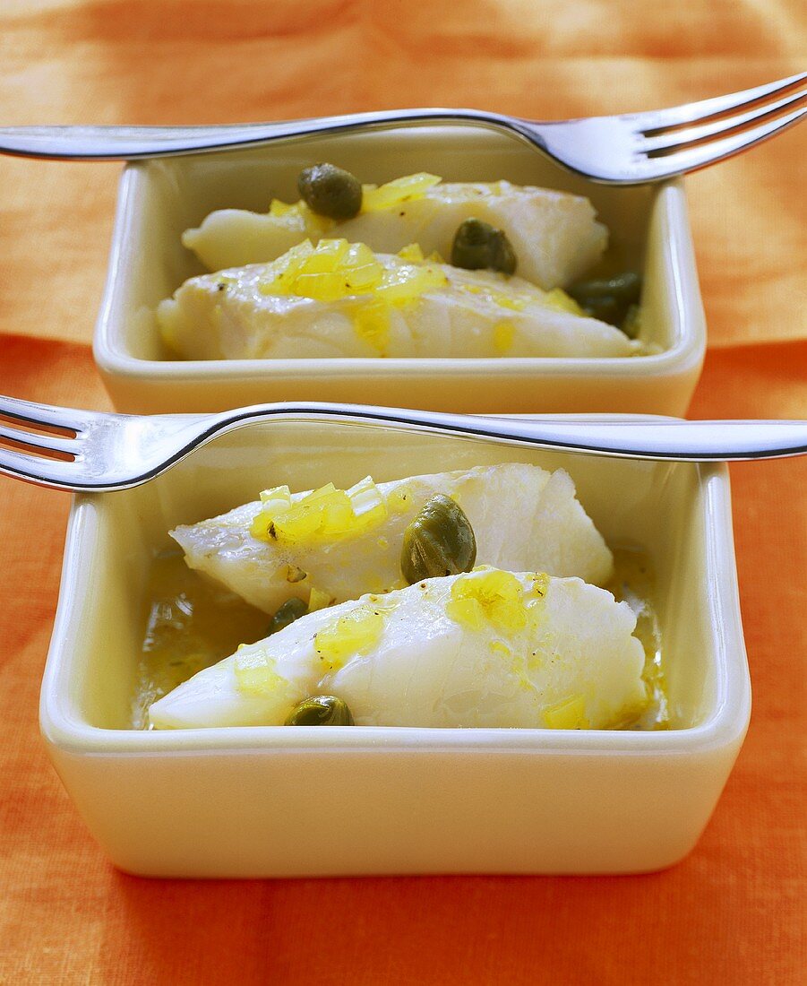 Cod in lemon sauce with capers