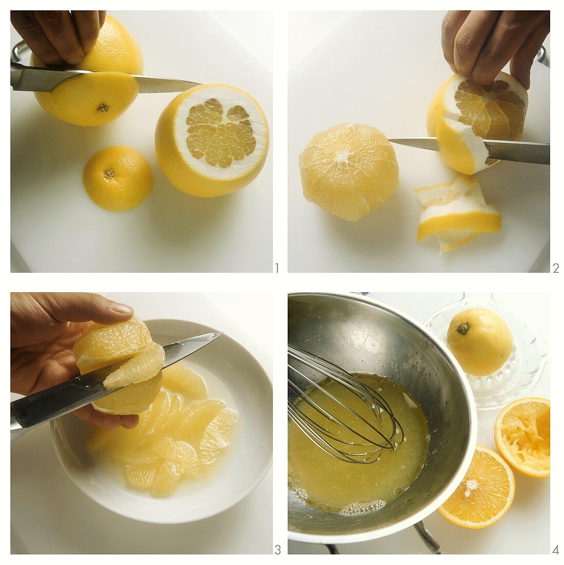 Segmenting and squeezing grapefruit