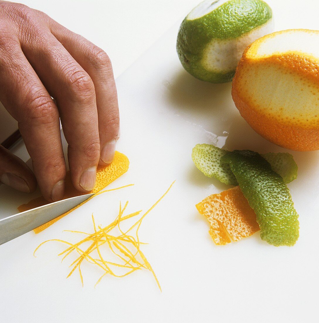 Cutting orange zest