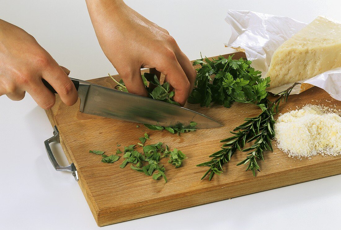 Chopping herbs