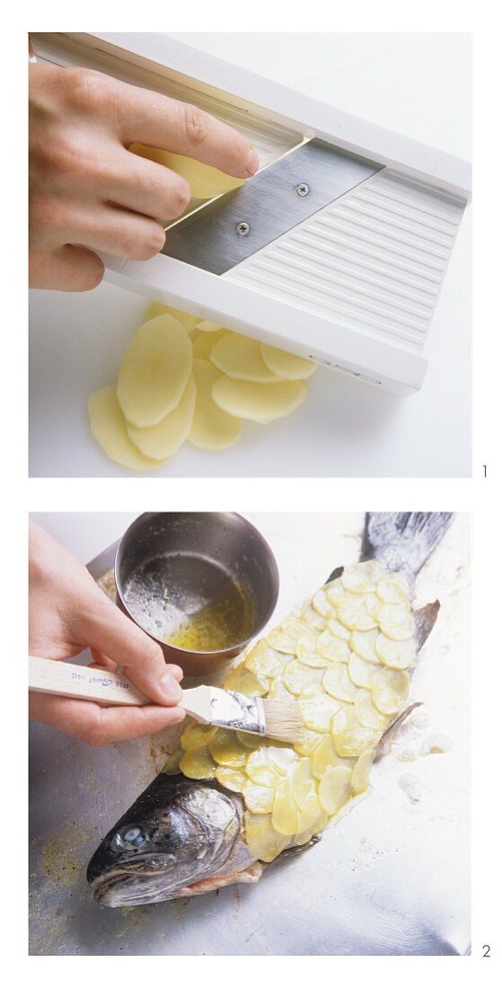 Kartoffelkruste für (Fische etc.) zubereiten