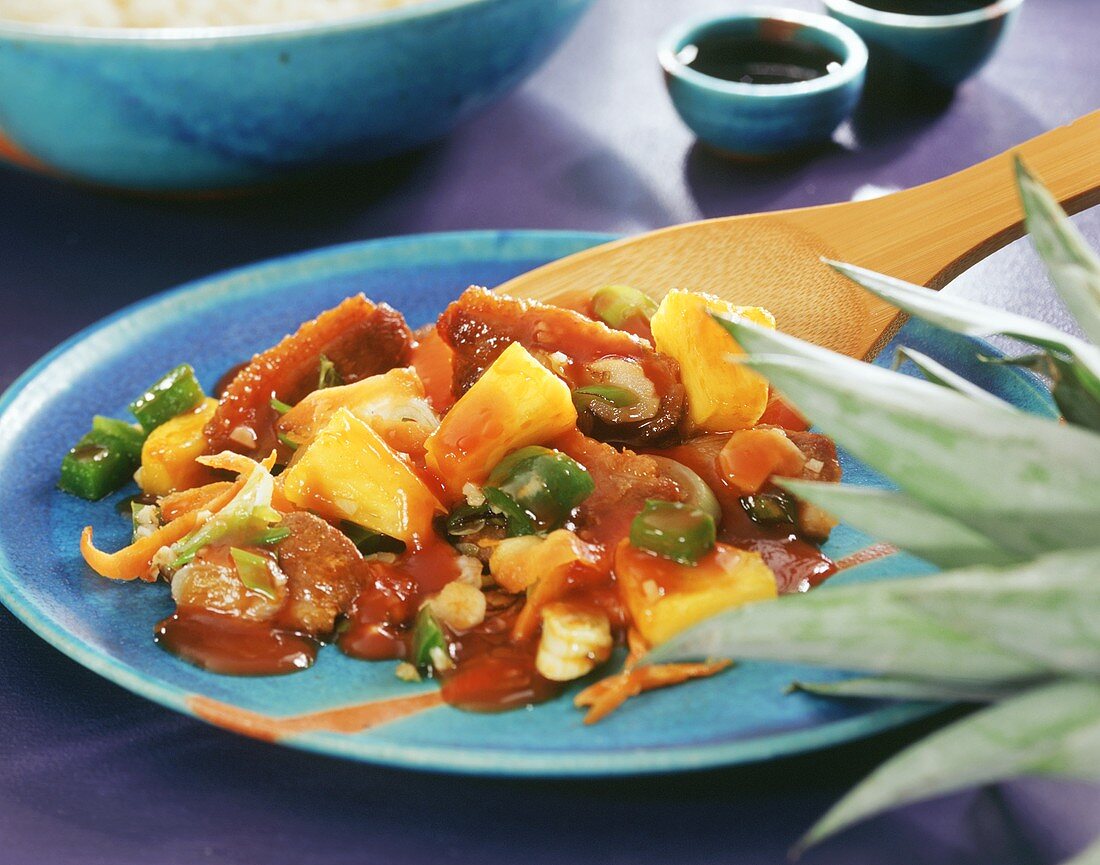 Sweet & sour duck breast with pineapple