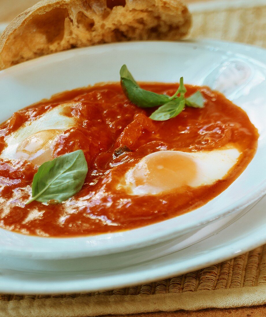 Uova in purgatorio (eggs in chili tomato sauce, Italy)