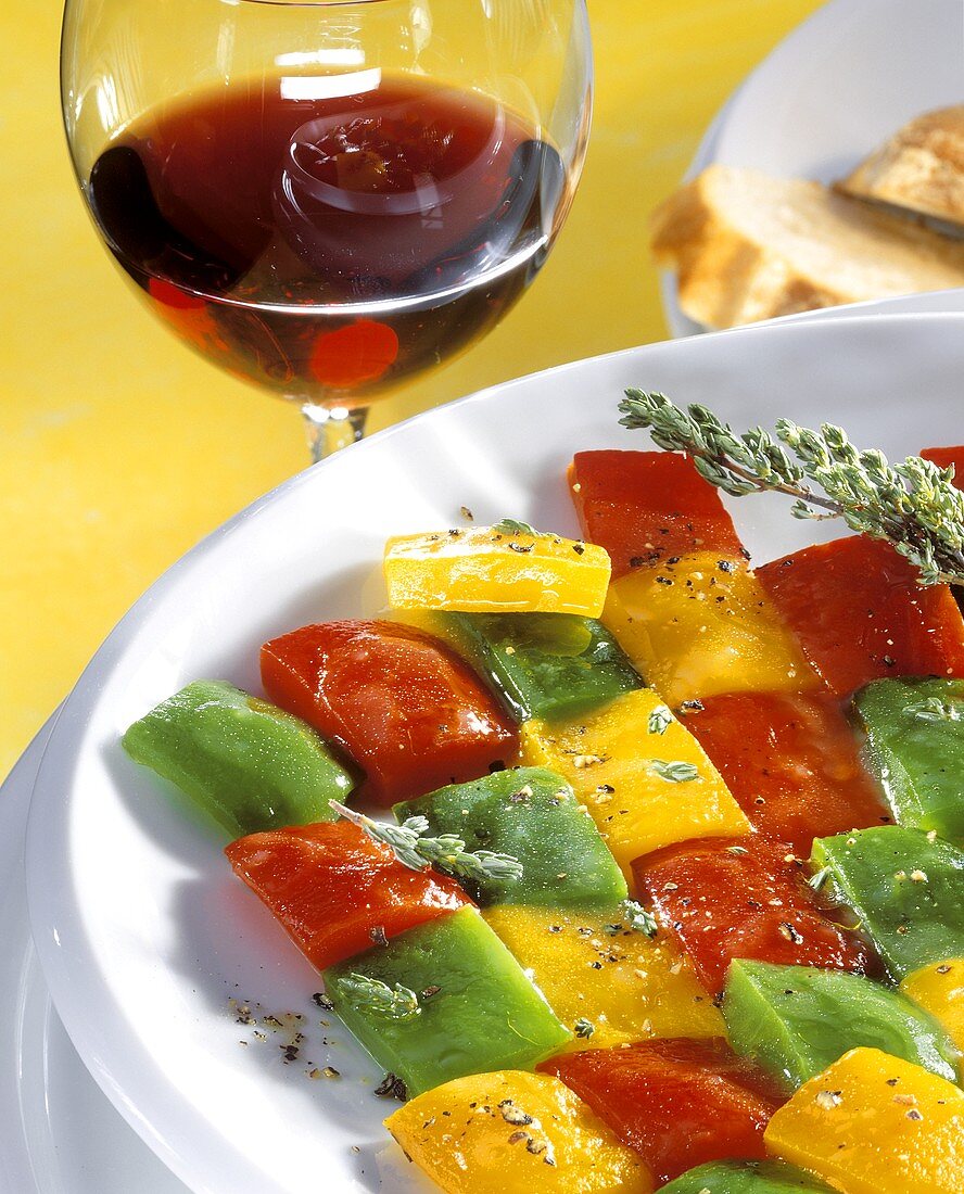 Peperonata al timo (Mosaic of peppers with thyme)