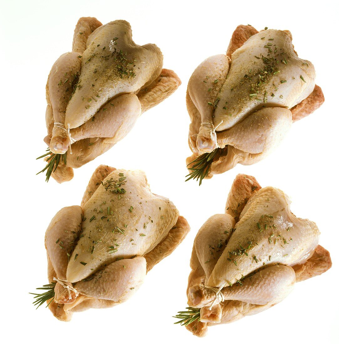 Four Raw Chickens
