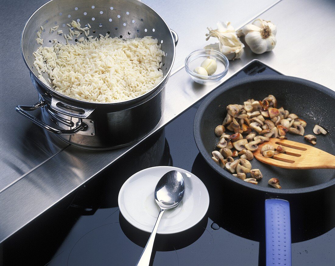 Sautéing mushrooms