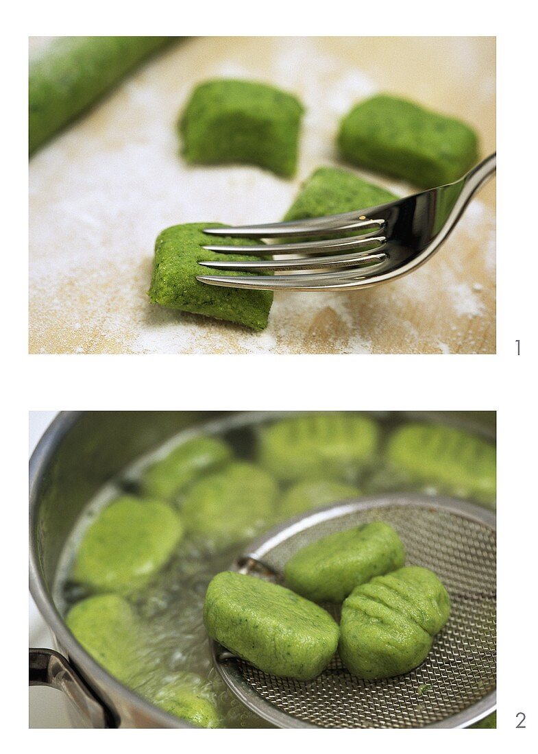 Making ramsons (wild garlic) gnocchi