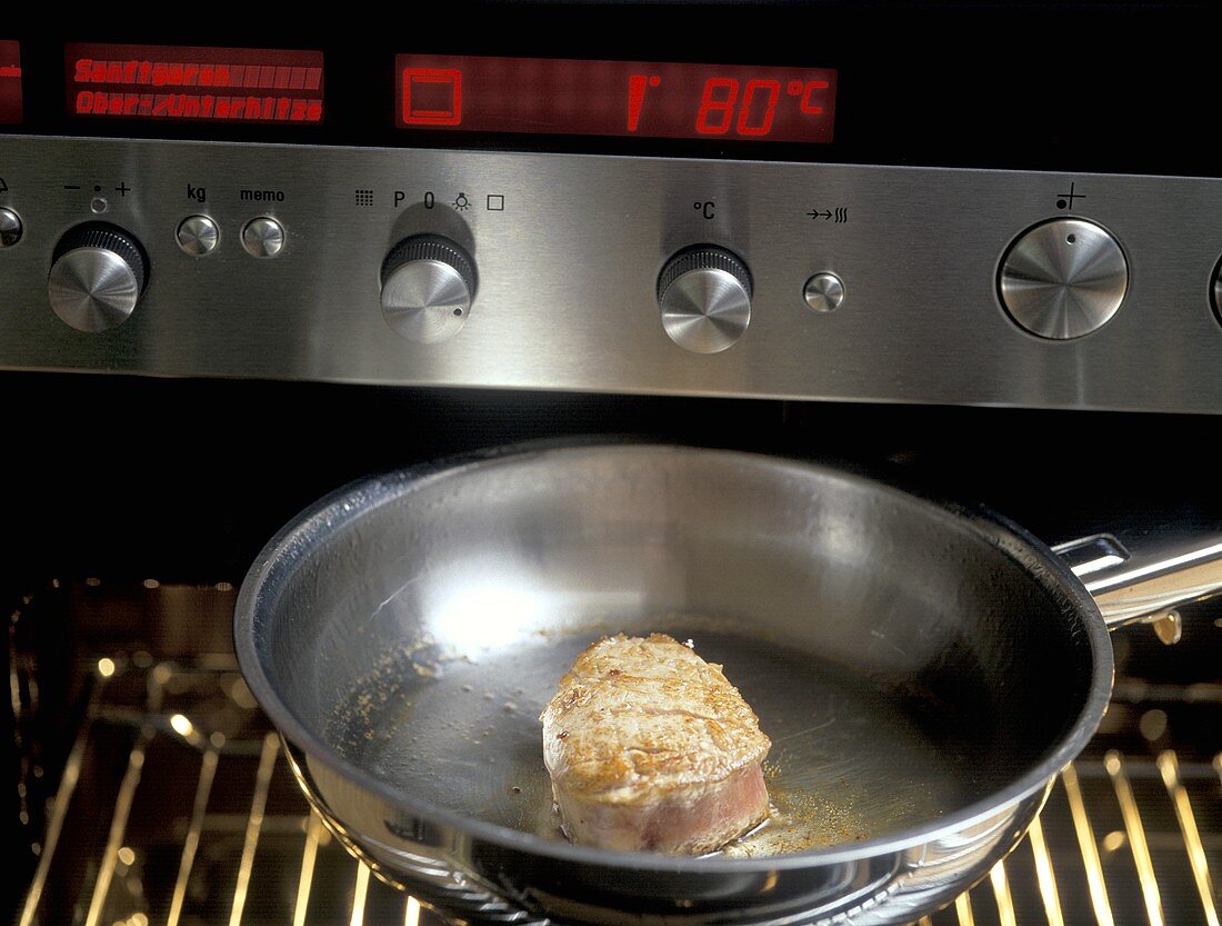 Finishing meat in the oven at 80 degrees (after searing)
