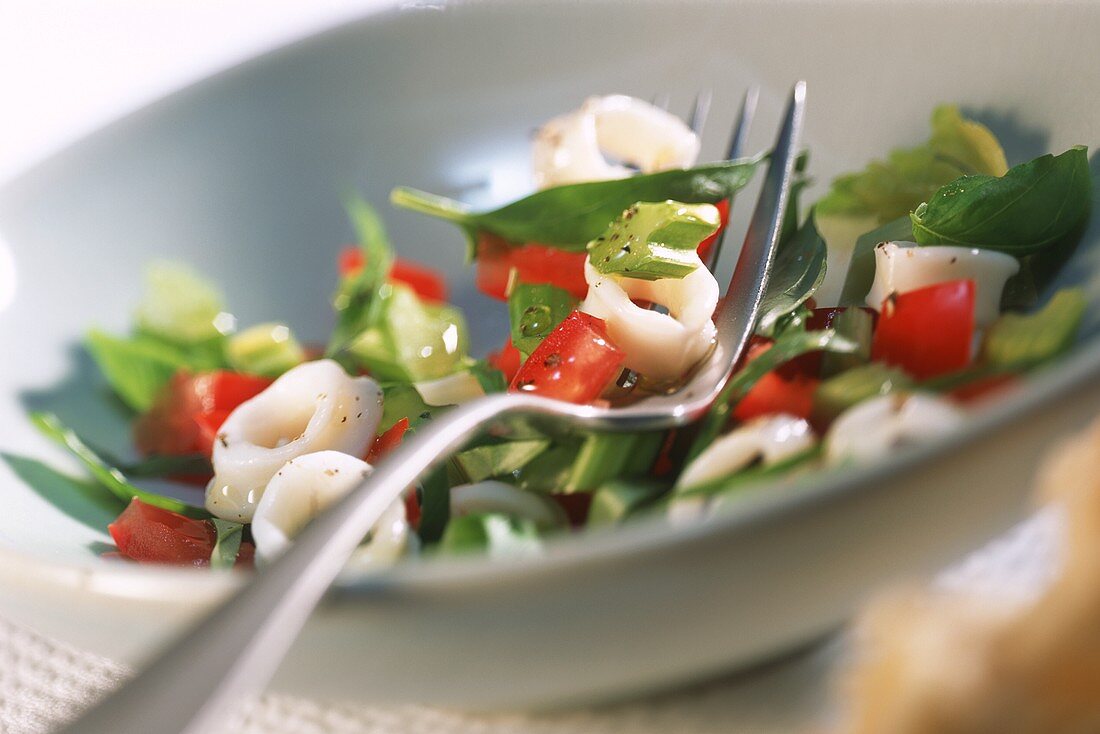 Cuttlefish salad with tomatoes and celery