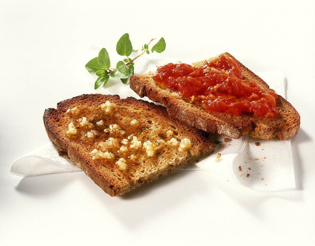 Bruschetta (Röstbrot mit Knoblauch & Tomaten, Italien)