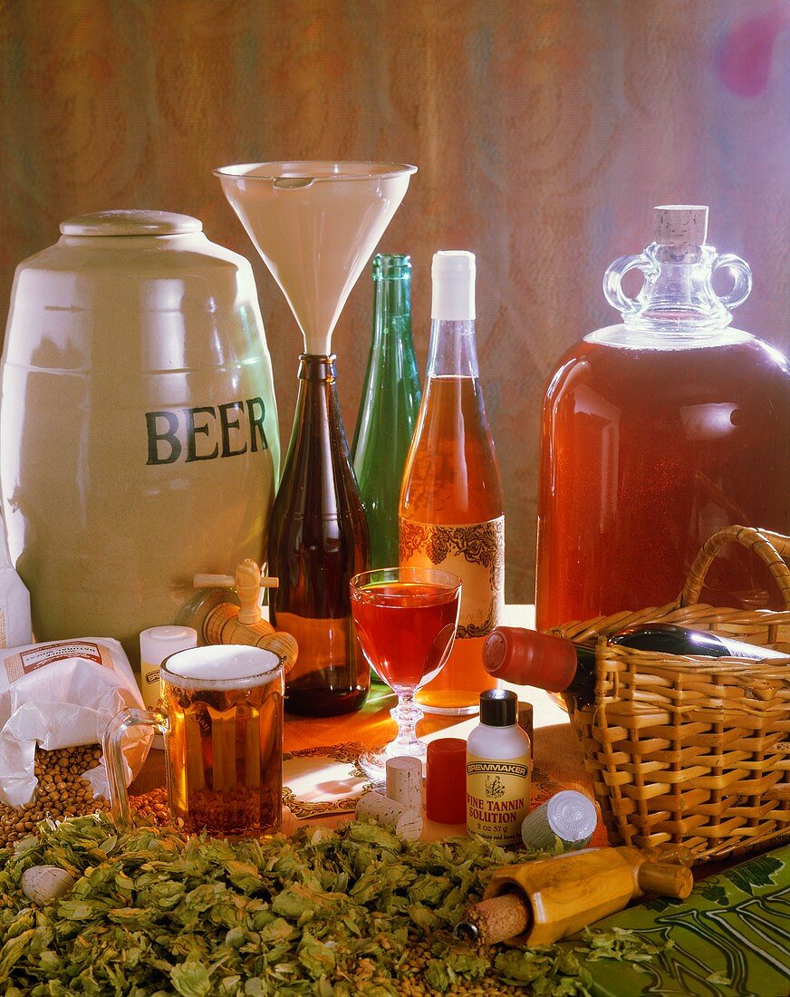 Symbolic image: making home-brewed beer and wine