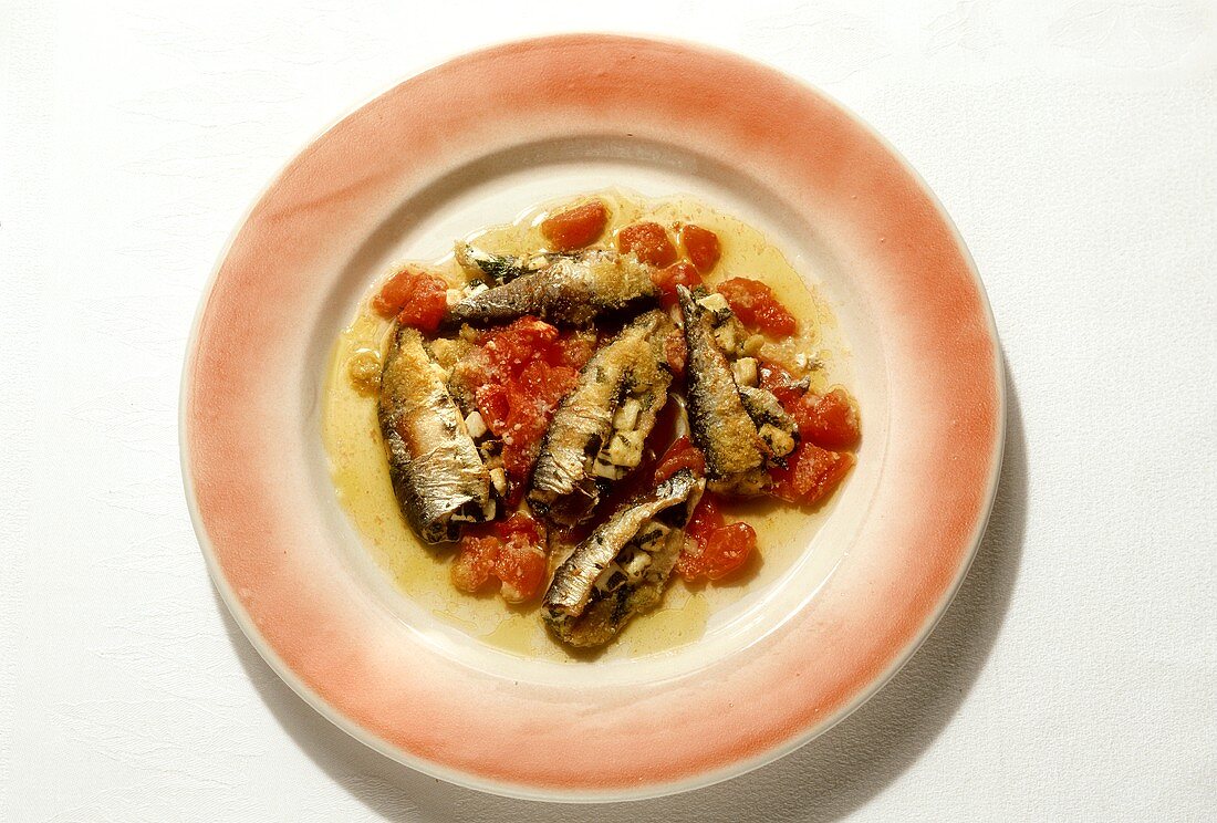 Sarde ripiene (stuffed sardines), Sardinia, Italy