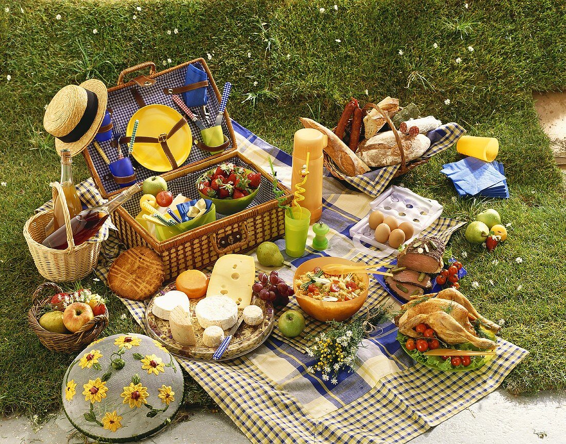 Sommerliches Picknick auf einer Wiese