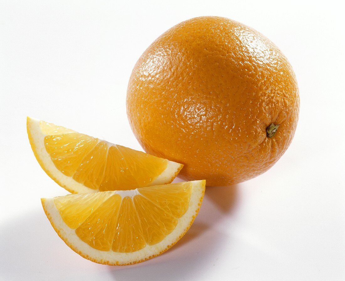 Orange and two orange slices 
