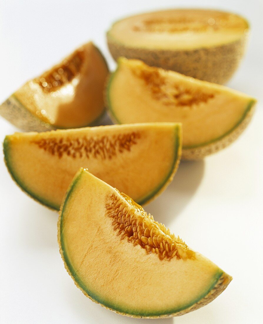 Sweet melon, cut into wedges