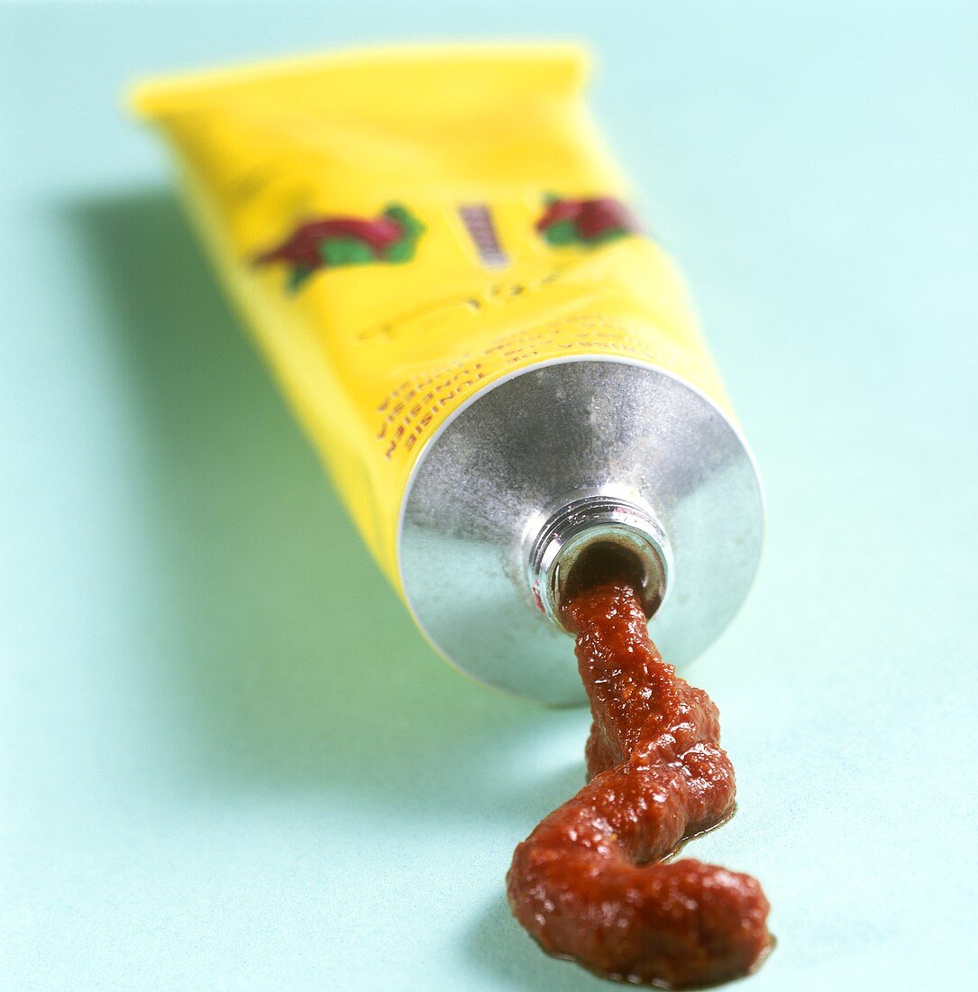 Harissa, squeezed out of tube