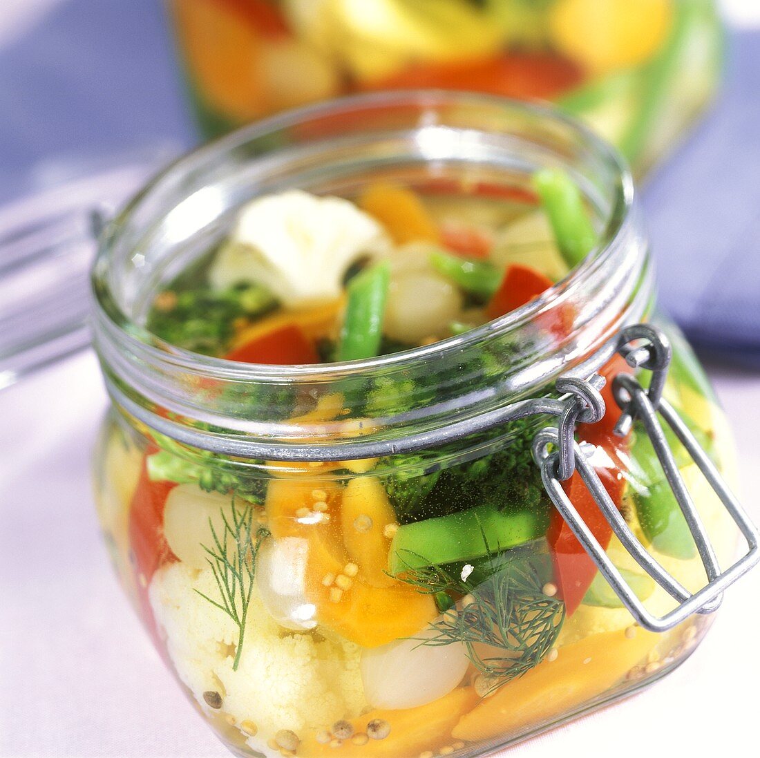 Mixed pickles in pickling jar