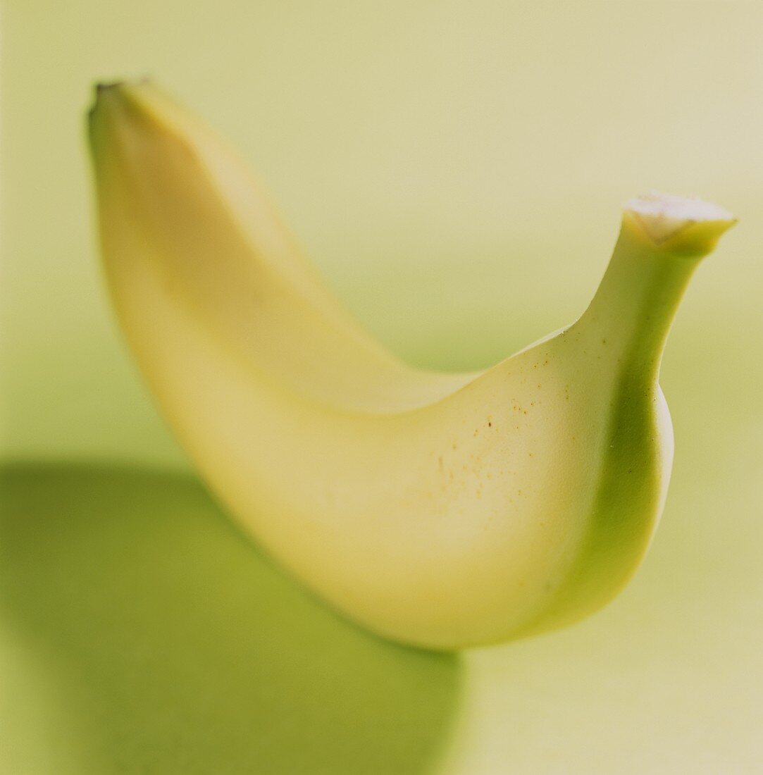 Banane auf hellgrünem Untergrund