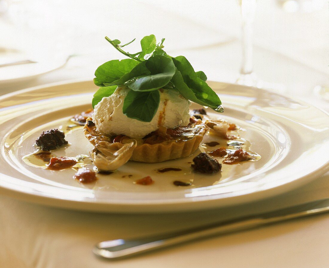 Australian tomato tart with herb mousse