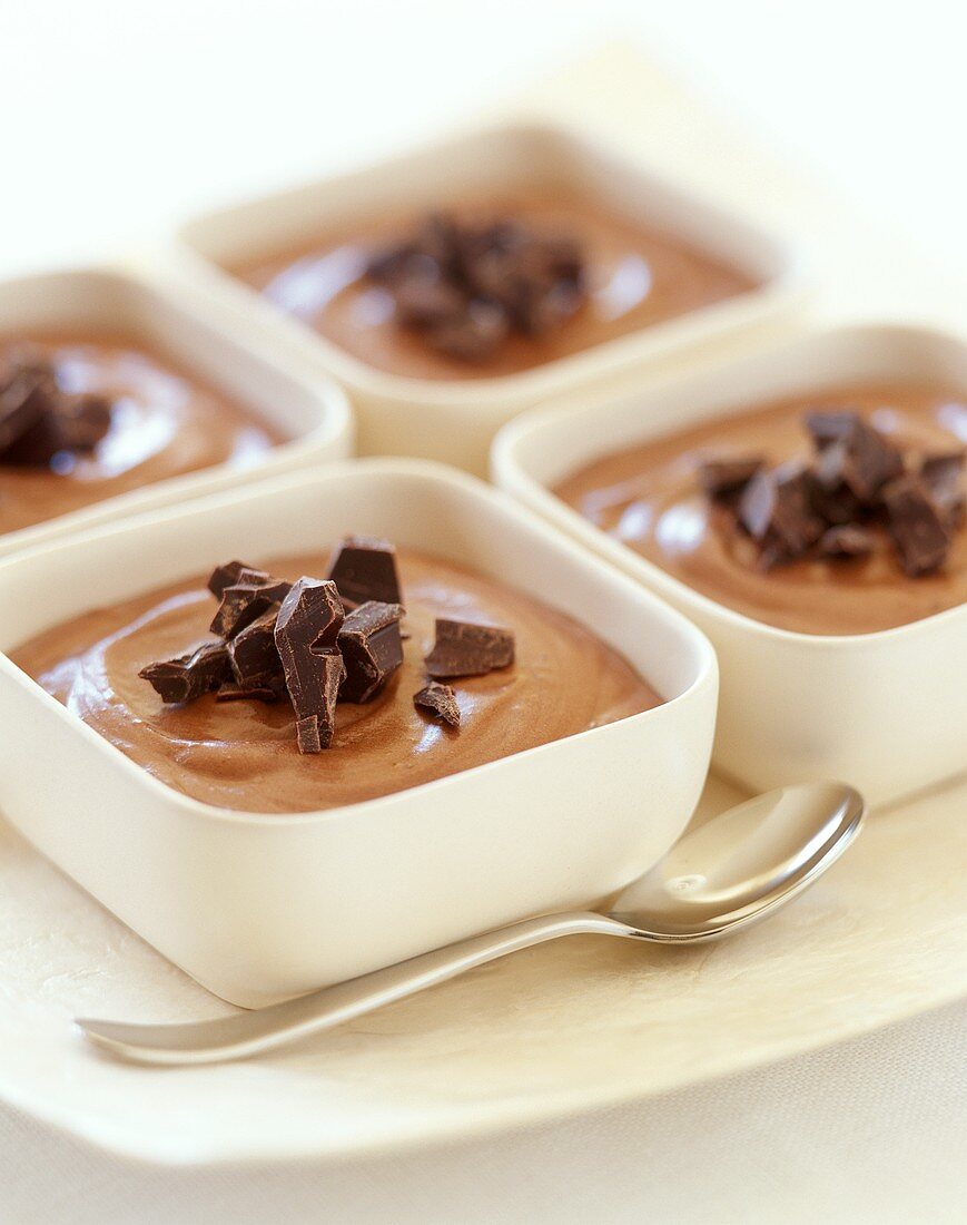 Chocolate mousse with pieces of chocolate