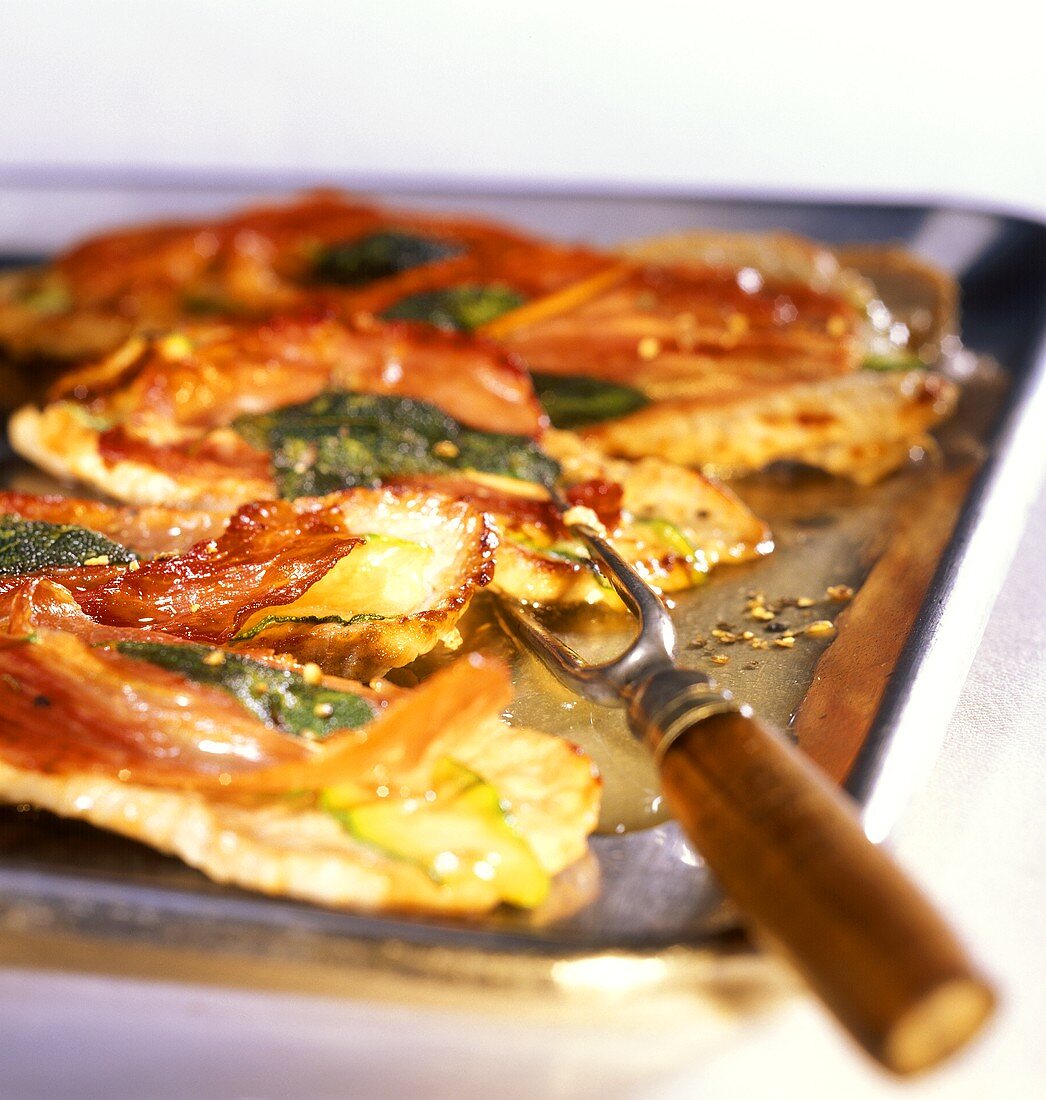 Saltimbocca (veal escalopes with ham and sage, Italy)