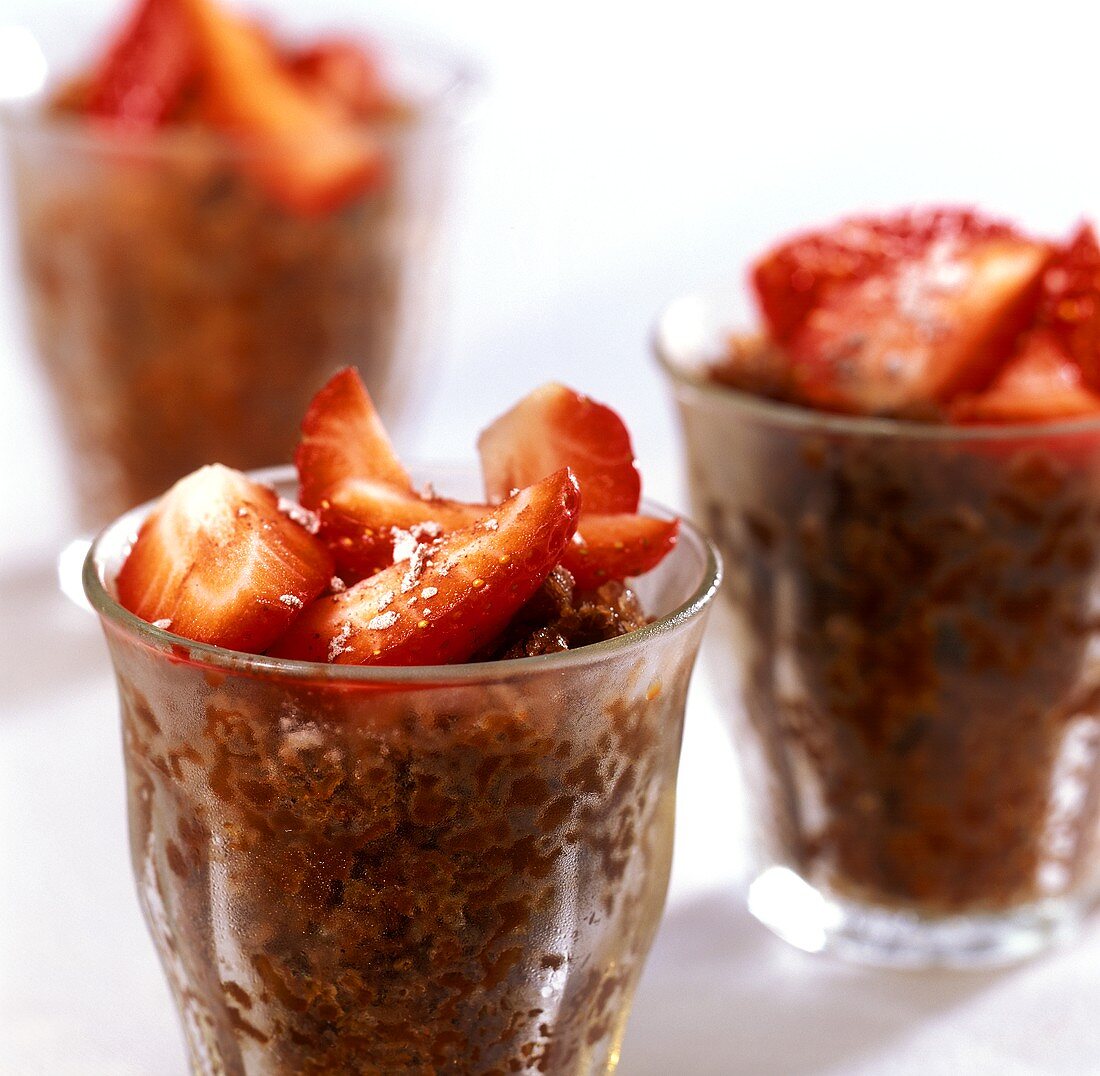 Granita di caffè con fragole (Espresso sorbet with strawberries)