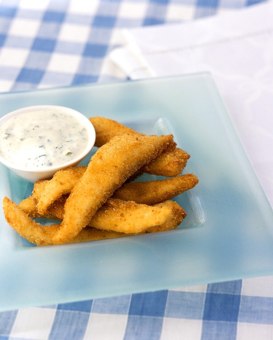 Fish and chips with tartar sauce