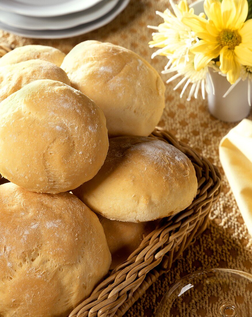Milk rolls in bread basket