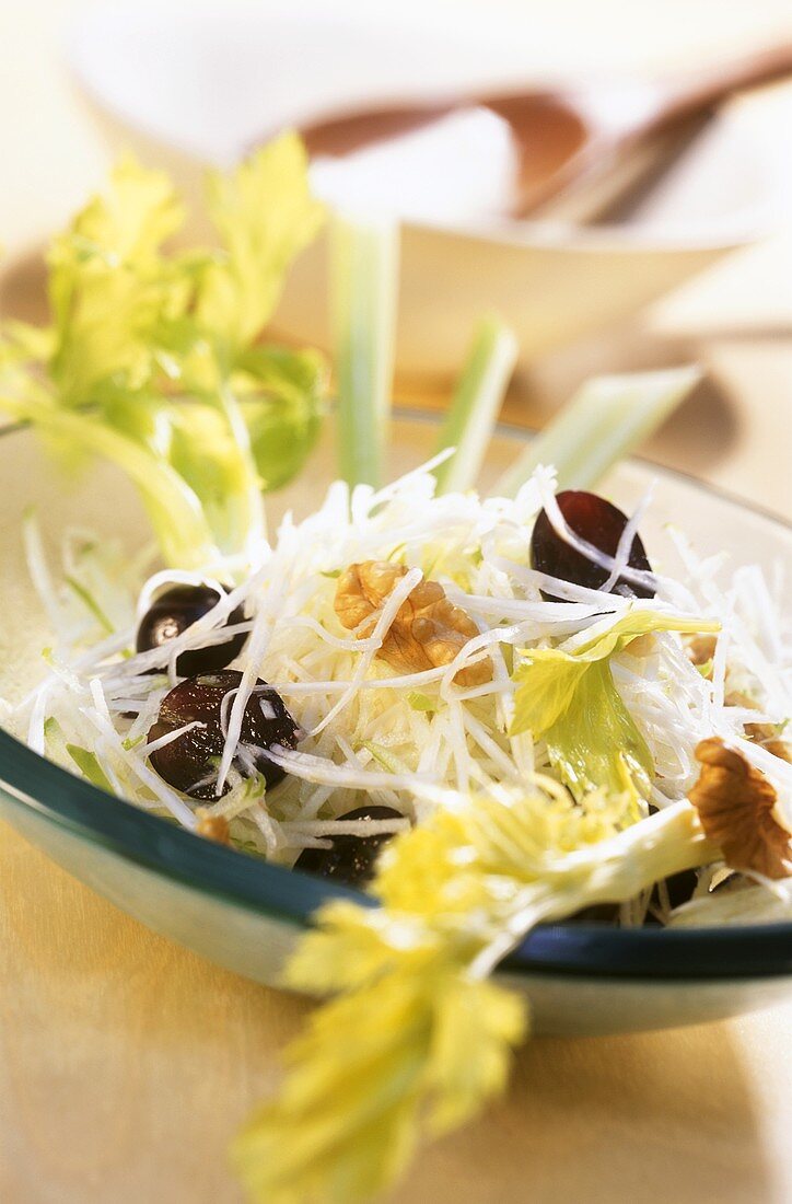 Celery salad with grapes and nuts