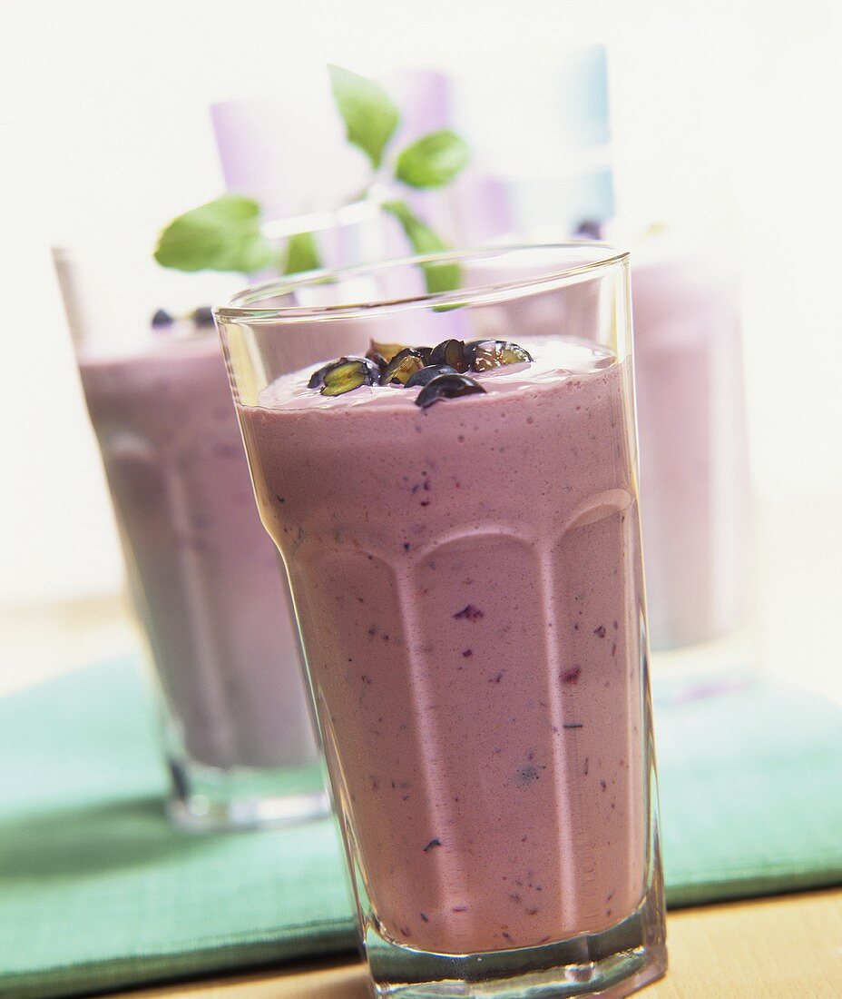 Milk shake with red grapes