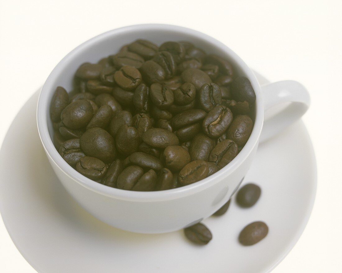 Coffee Beans in White Cup