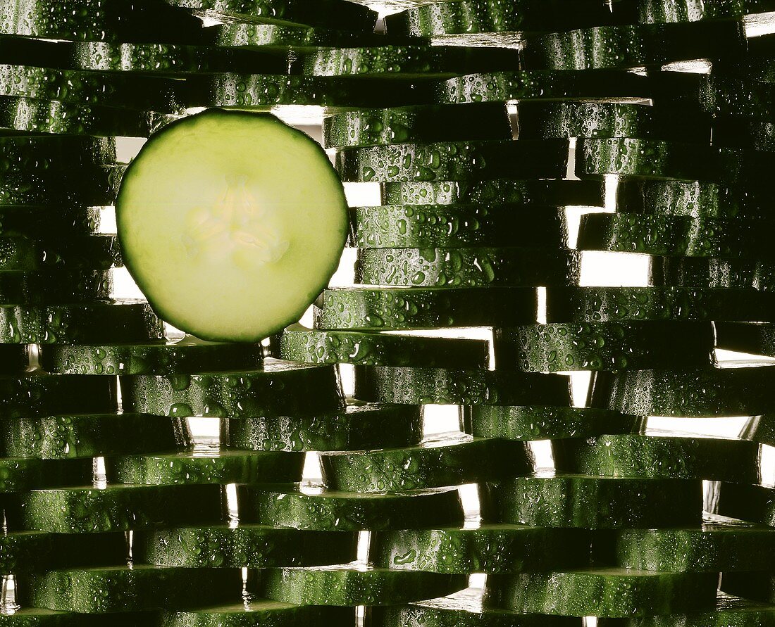 Cucumber slices (filling the picture)