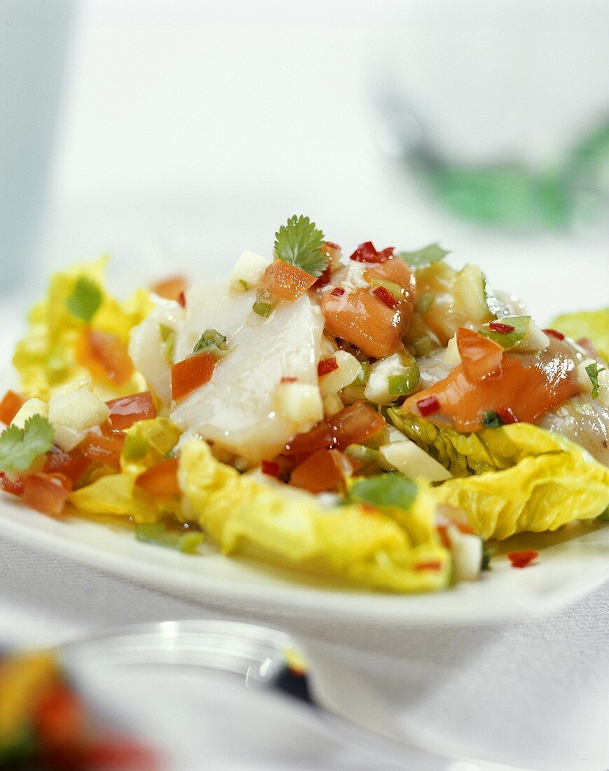 Kopfsalat mit Jakobsmuscheln