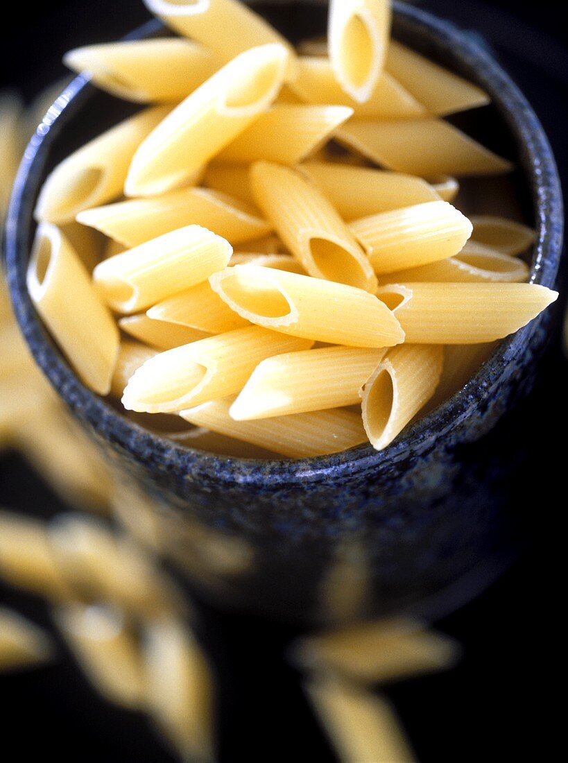 Penne in marble pot