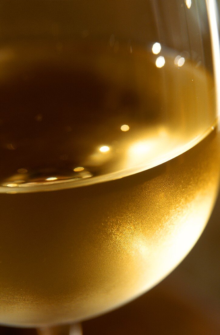 White wine in glass (detail)