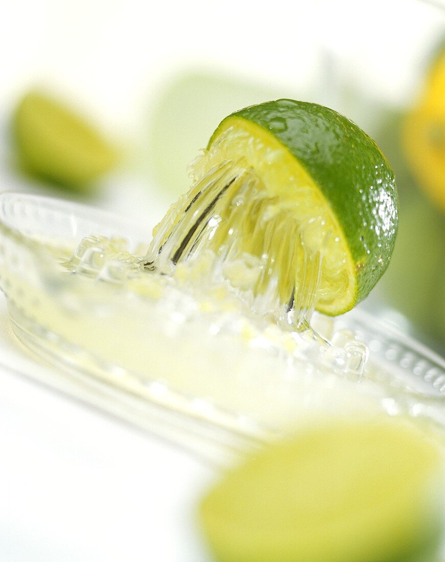 Lime on lemon squeezer